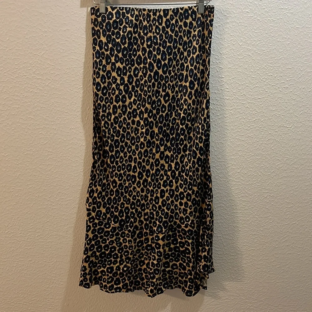 Anthropologie Maeve leopard bias midi skirt medium - Picture 6 of 7